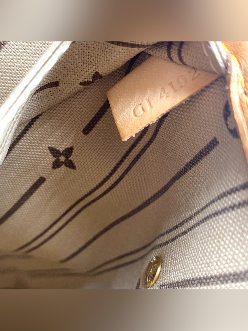 Louis Vuitton Monogram Neverfull Classic Leather Tote Bag MM Initials - Picture 8 of 11